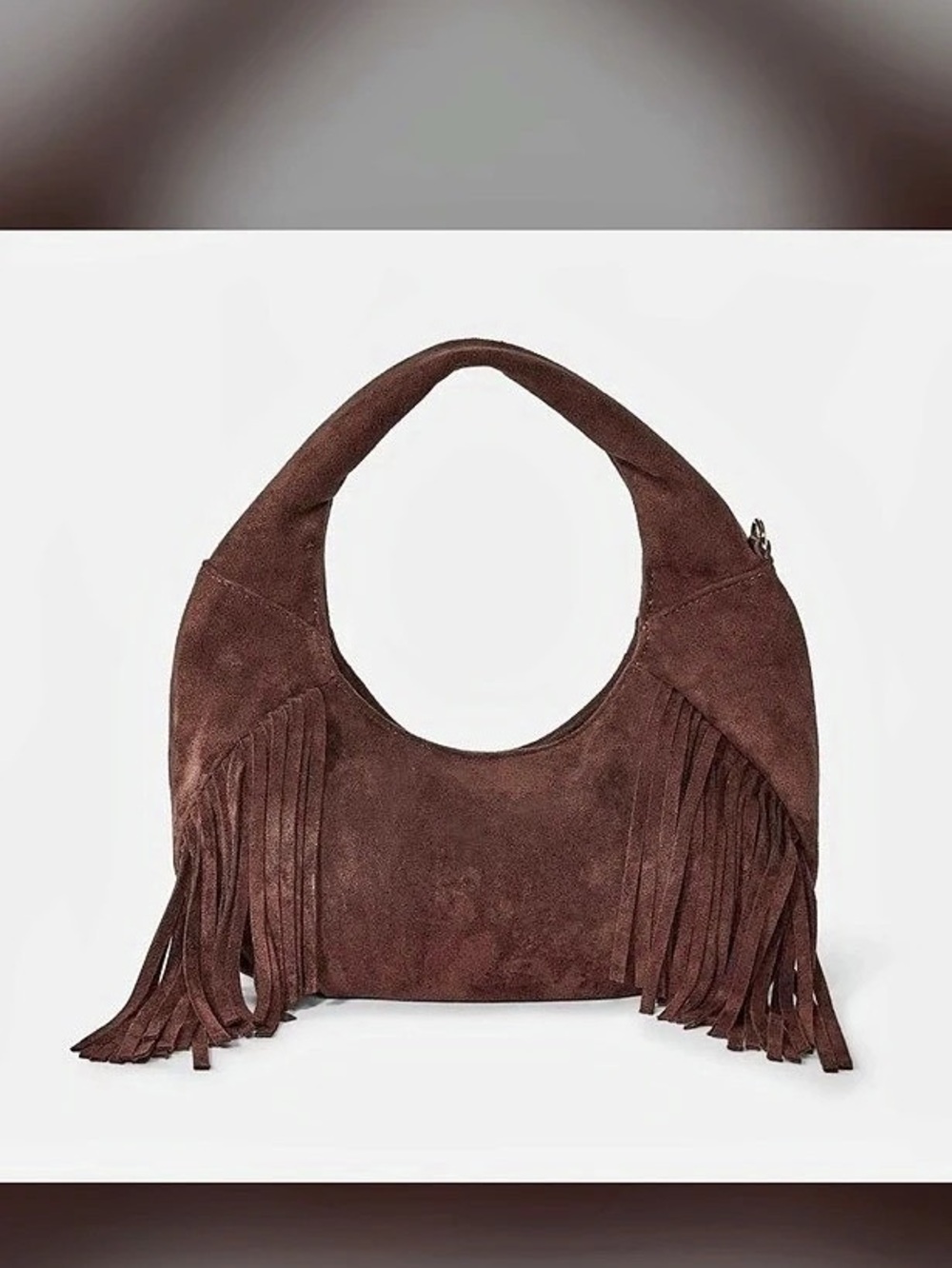 Soft Fringe Crescent Handbag - Universal Thread™ Brown